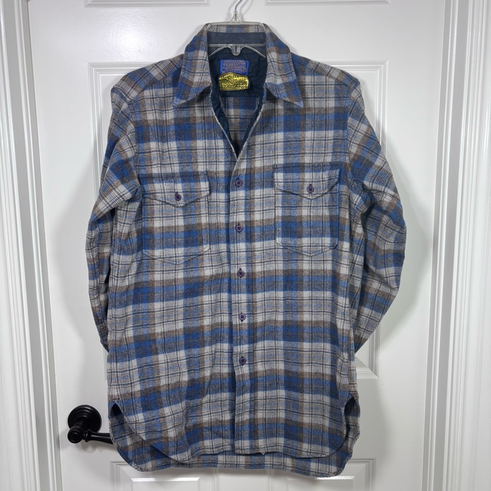 Vintage Pendleton L/S Shirt 100% Pure Virgin Wool Made in USA Men’s 15 1/2 Plaid